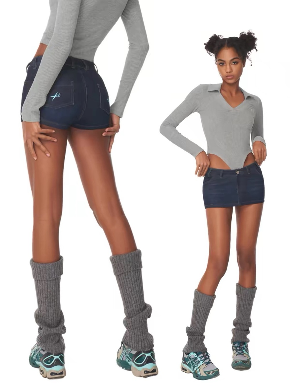 Dark Indigo Denim Micro Skort